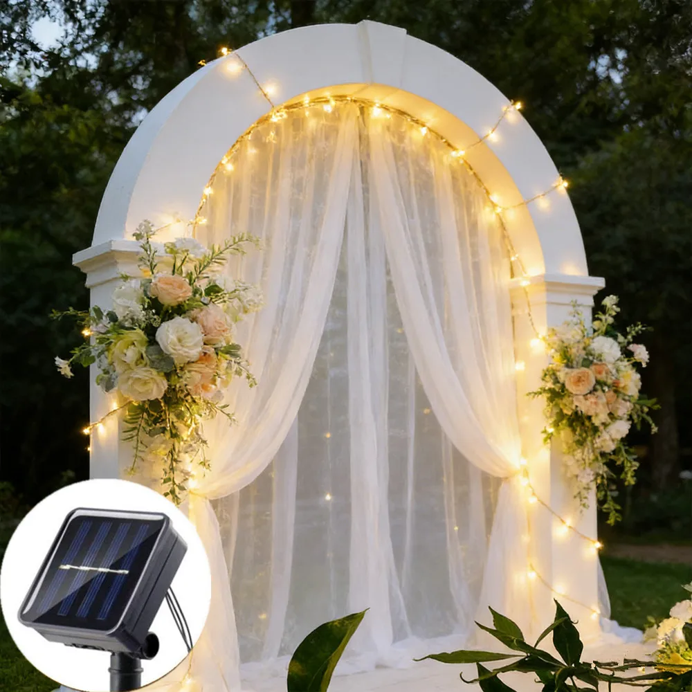 Solar Garland 8 Mode Copper Wire Lamp Outdoor 300/200/100/50/20 LED Fairy String Light Garden Yard Party Christmas Decoration