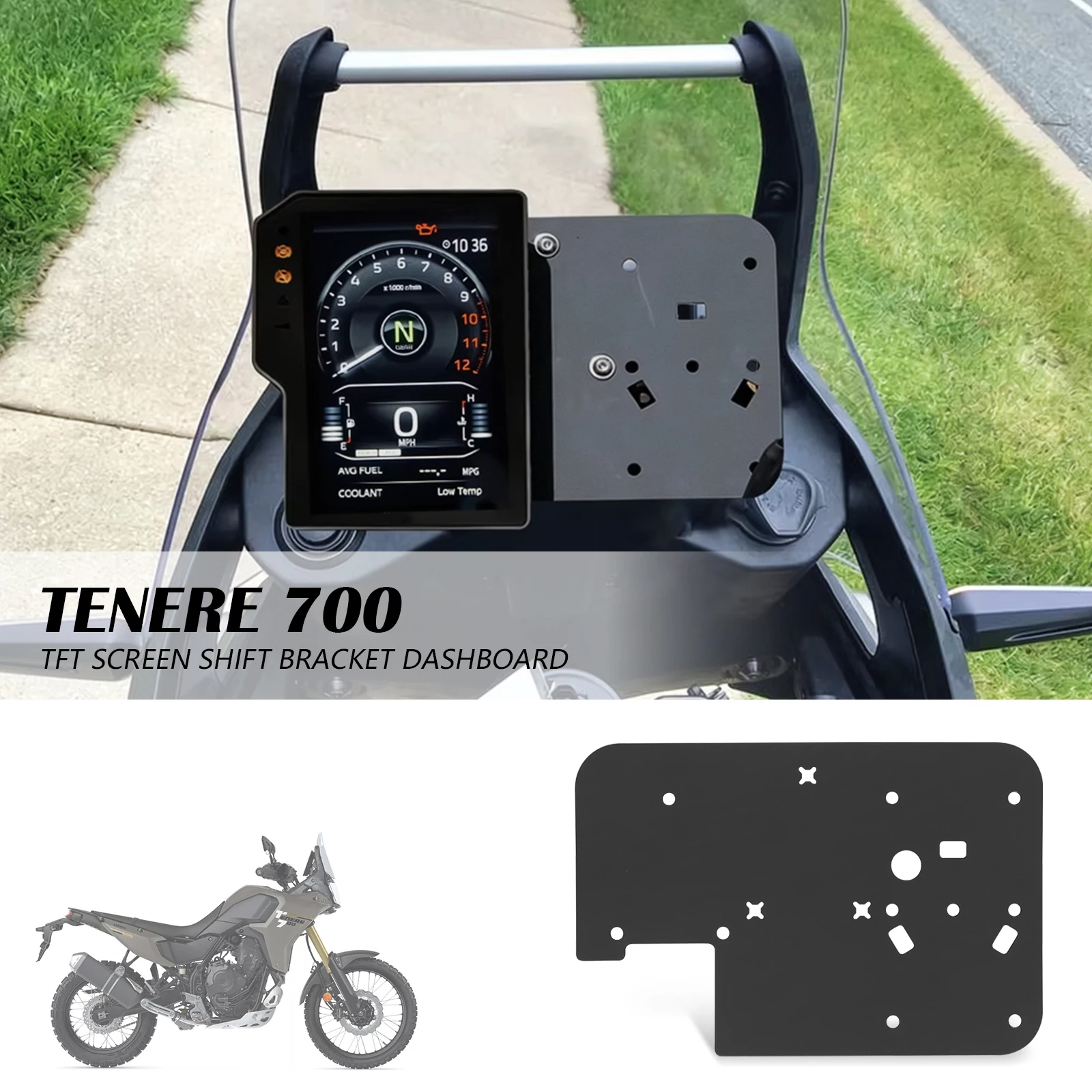 

Кронштейн для перемещения приборной панели для Yamaha Tenere 700 2025- (для TFT-экрана), крепление для переключения передач, комплект оснований для приборной панели мотоцикла