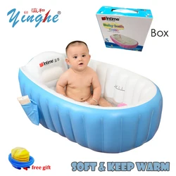 Baby Bath Tub Newborn Air Bathing Inflatable Children Bathtub Bottom Cushion Winner Keep Warm Folding With Air Pump Bathroom Use