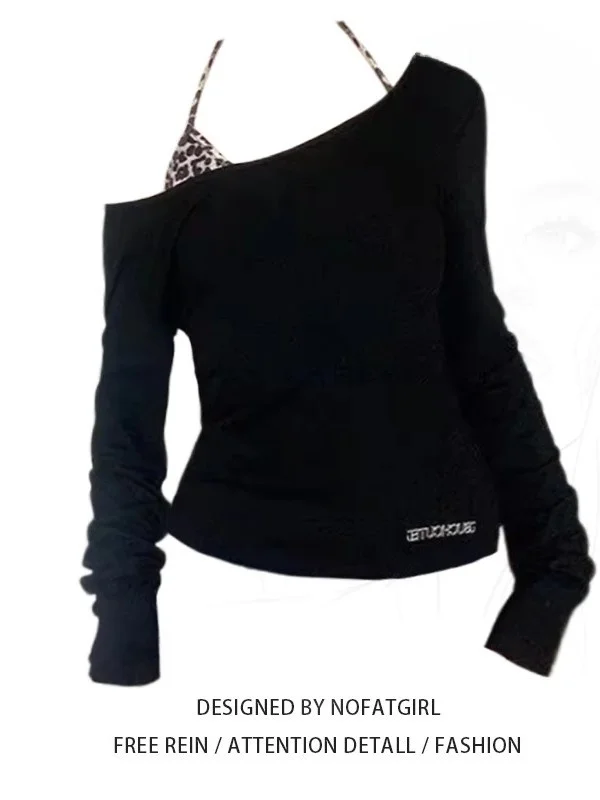 

Женская футболка размера плюс Slim Fit Long Sve, комплект внутренней одежды American Hot Girl Pure Desire Sle, осенний комплект для поездок на работу и ветер