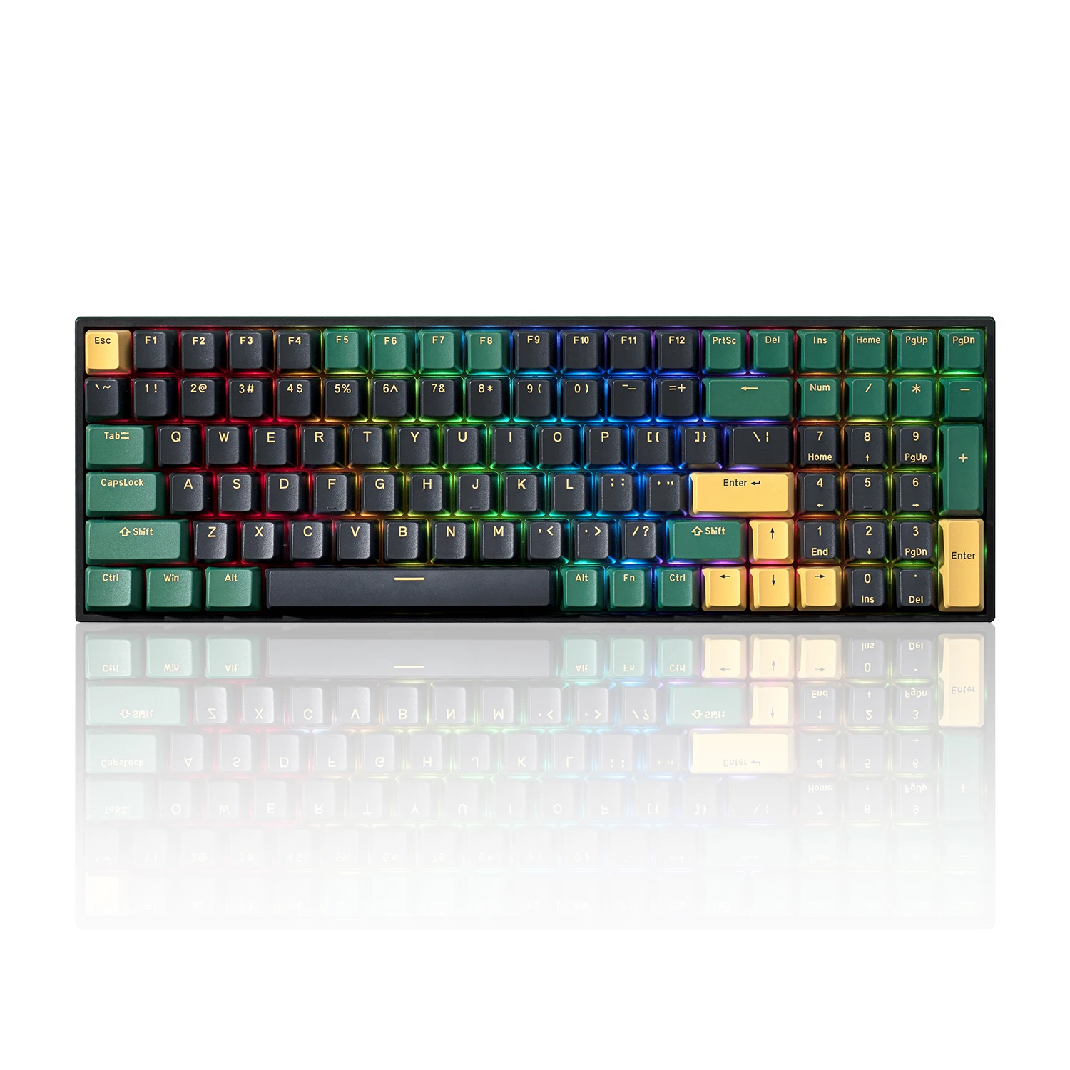 

GATERON G Yellow PRO переключатели-переключатель триггера Dual ColorKeycap96Key полный набор RGB 3 режима игровая клавиатура с игровым чипом