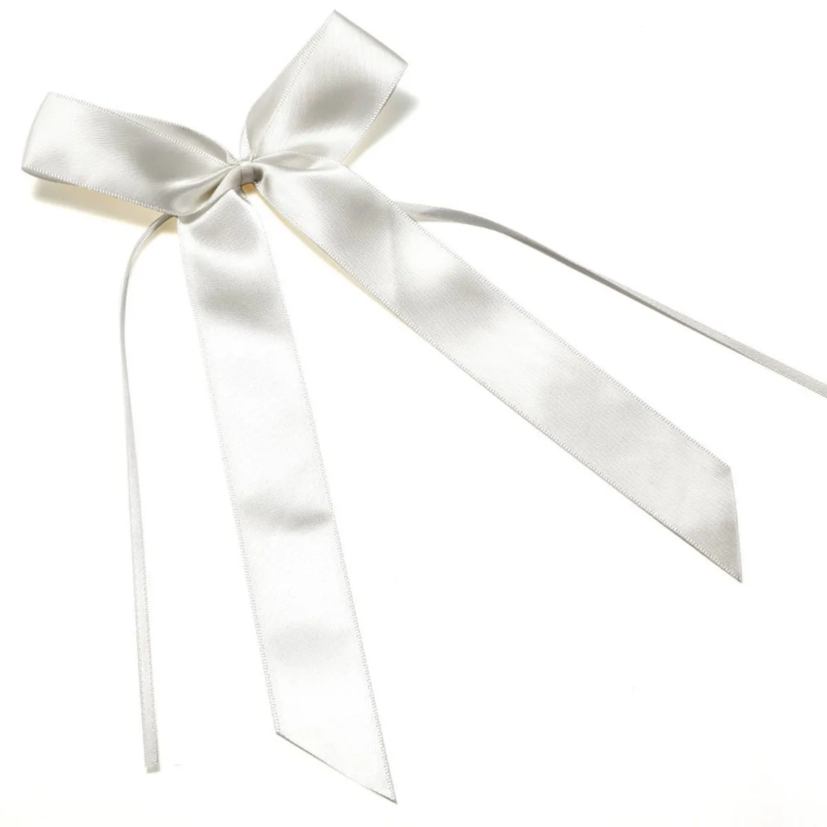 25Pcs White Wedding Bowknots Ribbon Bows Set Silk Finish No DIY Needed for Car Decoration Receiving Box Bouquet Party