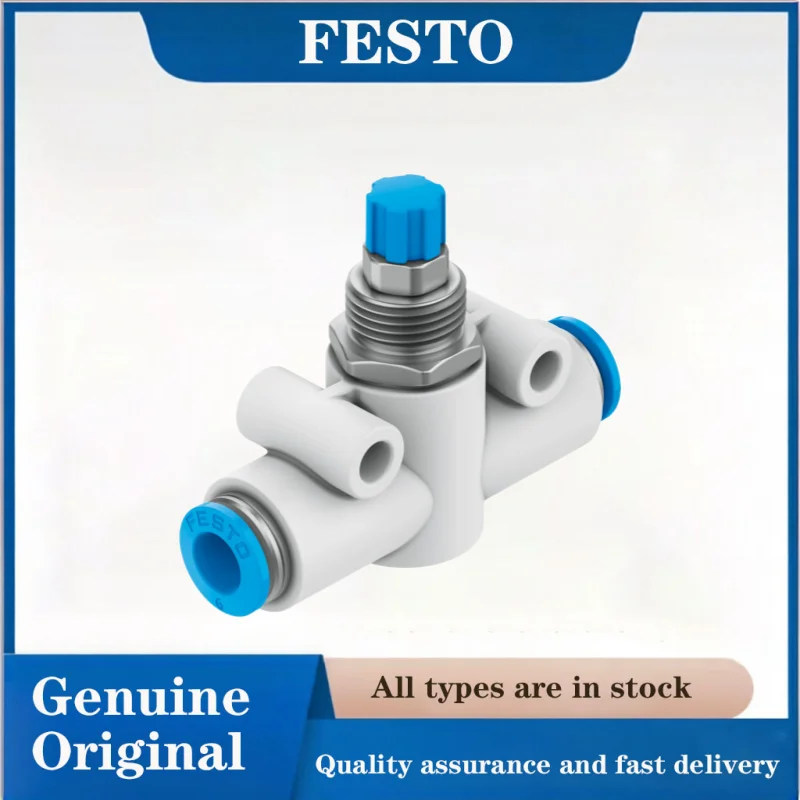 FESTO debietregelkleppen 193969-GR-QS-6, 1 stuk. Eenzijdige debietregelklep, geschikt voor het regelen van de cilindersnelheid en voor bufferfuncties.