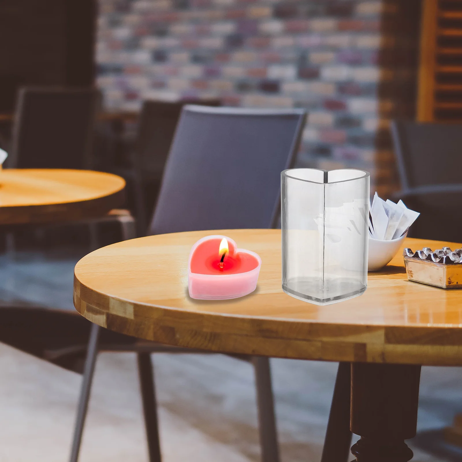 

UTHCLO Heart Shaped Molds Set LED Light Holder Transparent Acrylic Cubes Cotton Pad Dispenser Decor Organizer