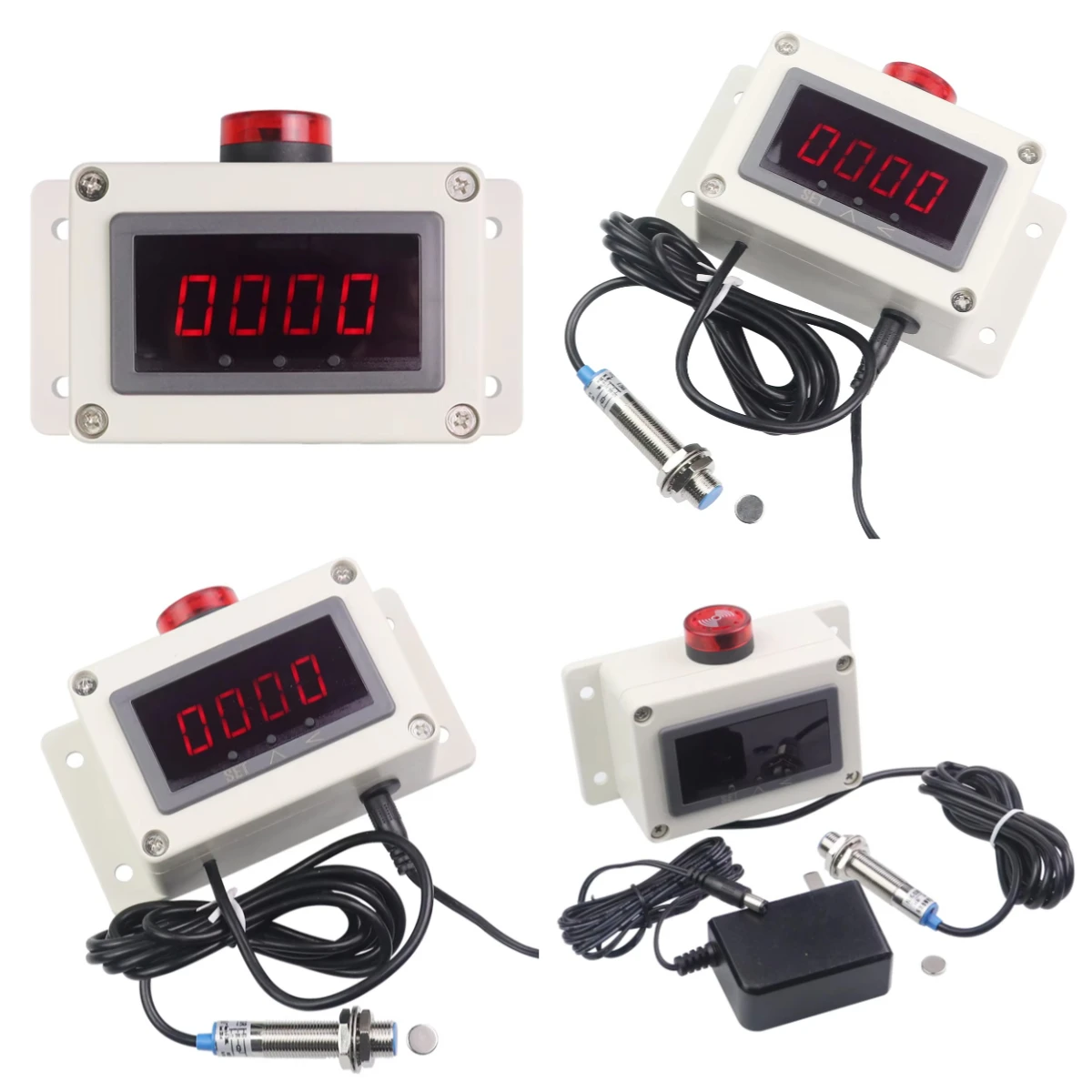 DC Tachometer, Anti-interference Magnetic Hall Sensor Motor Speed Meter, Low Speed & Over Speed Alarm Function