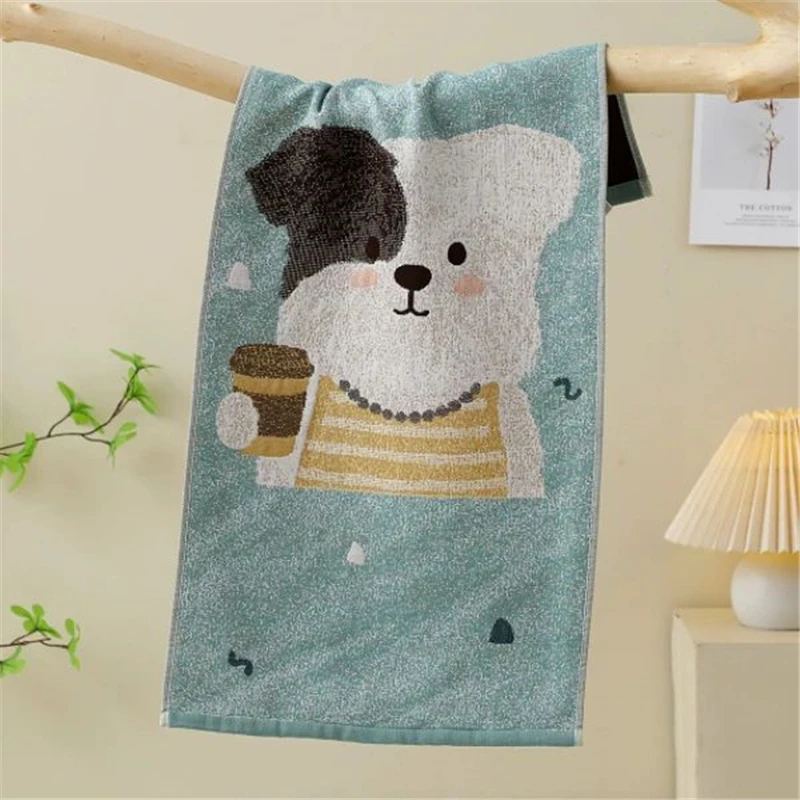 مناشف وجه كرتونية للنساء والأطفال، أربع طبقات من القطن الشاش، 35*75 سم، قطعة واحدة، رقيقة، للحمام، 10 أنماط