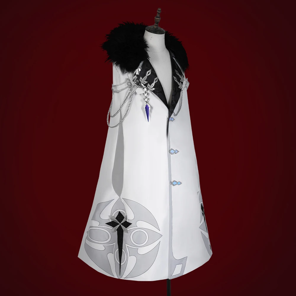 Genshin Impact Fatui Cosplay Kostuum Doctor Harlecchino Capitano Tartaglia Marionet Pulcinella Colombina Volwassen Mantel C07575