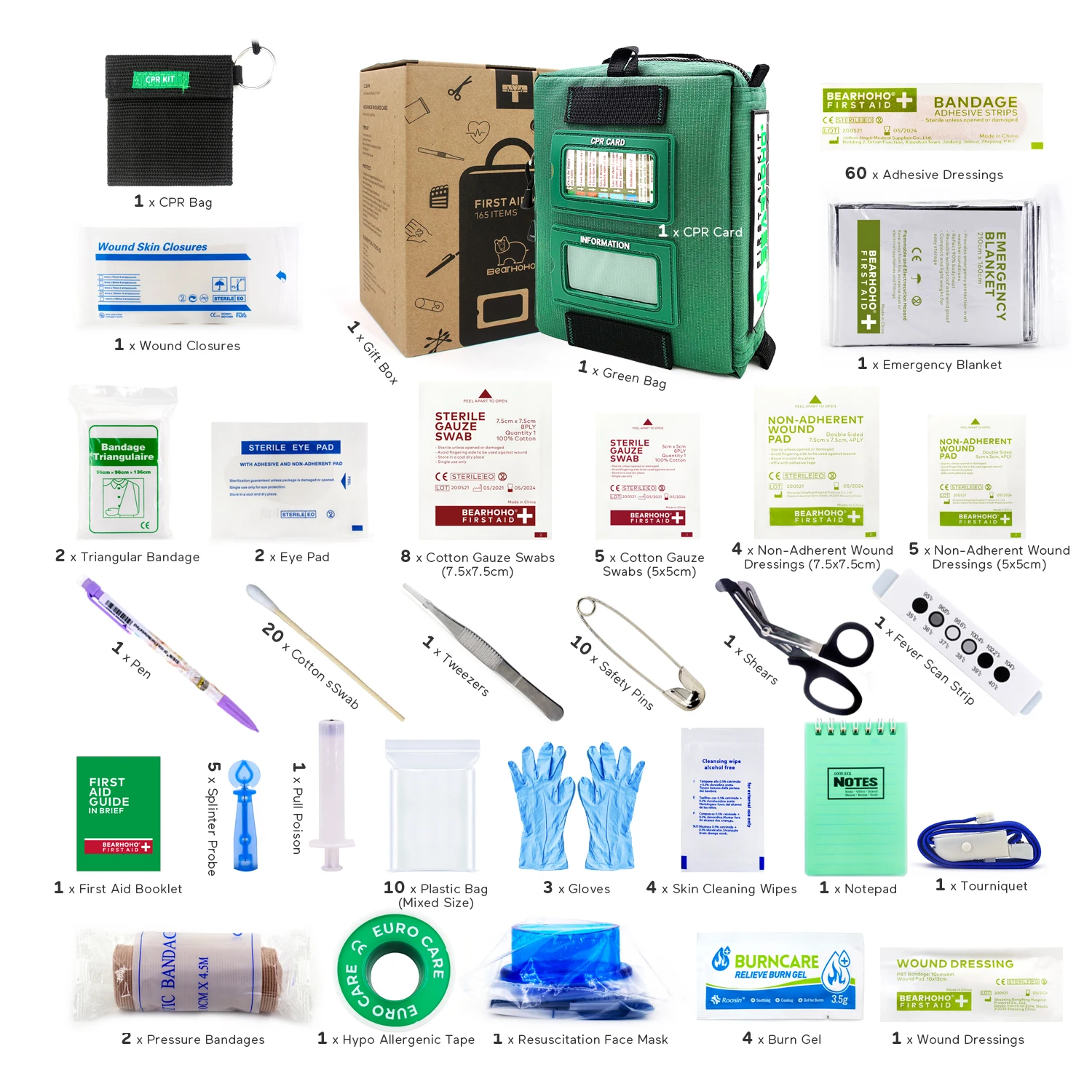 Bearhoho 3 seção útil kit de primeiros socorros saco leve emergência médica resgate ao ar livre bagagem do carro escola caminhadas kits sobrevivência