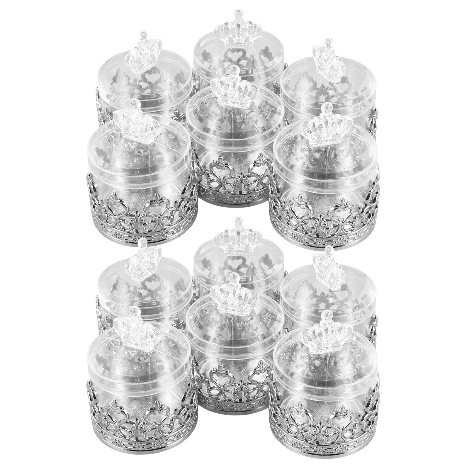 

12 Pcs Wedding Candy Boxes Party Treat Containers Plastic Small Gift Packing Boxes Bride Favor Bulk Packaging Supplies