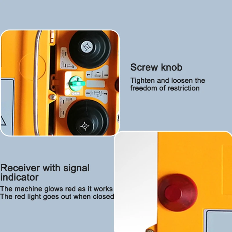 F24-60 Rocker Type Wireless Industrial Remote Control With 1 Receiver +1 Transmitter For Tower Cranes 380V/220V/36V/24V/12V-50HZ