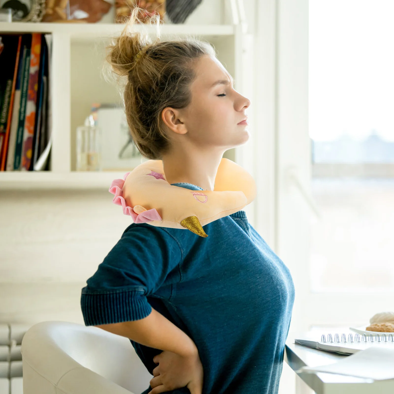 

Neck Support Pillow with Adorable Unicorn Look U Shaped Design for Comfortable Rest in Office Car Airplane Home