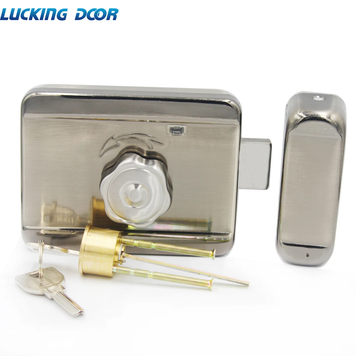 LUCKING DOOR DC12V Silent Safe Intelligent Electric Lock single head lock Intelligent Silent Electronic Lock Rim lock