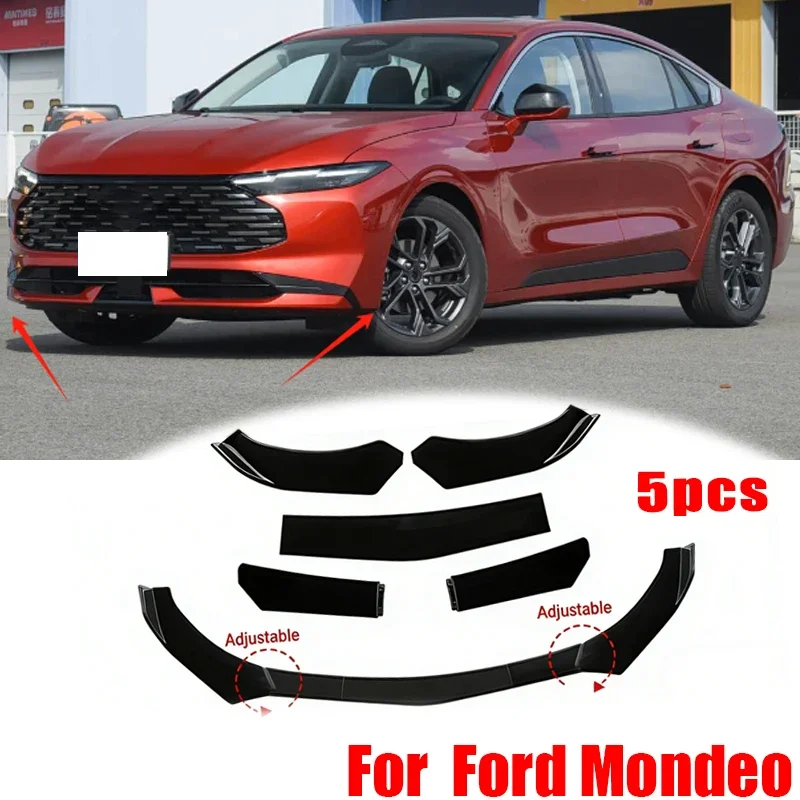 5Pcs ABS Material Universal Car Front Bumper Separator Bumper Lip Body Kit Duck Lip Separator For Ford Mondeo Car Accessories