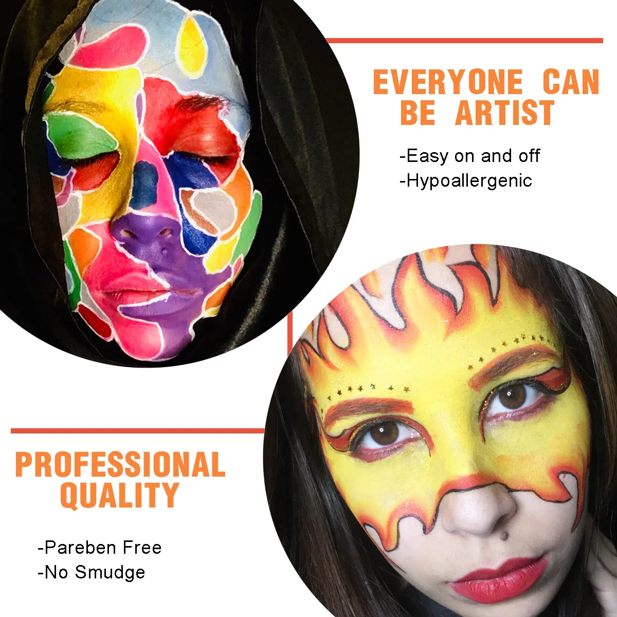 Bowitzki 30g Professional Face Paint Body Paint Water Based Face painting Makeup Safe  and Adults Single Color For Adults