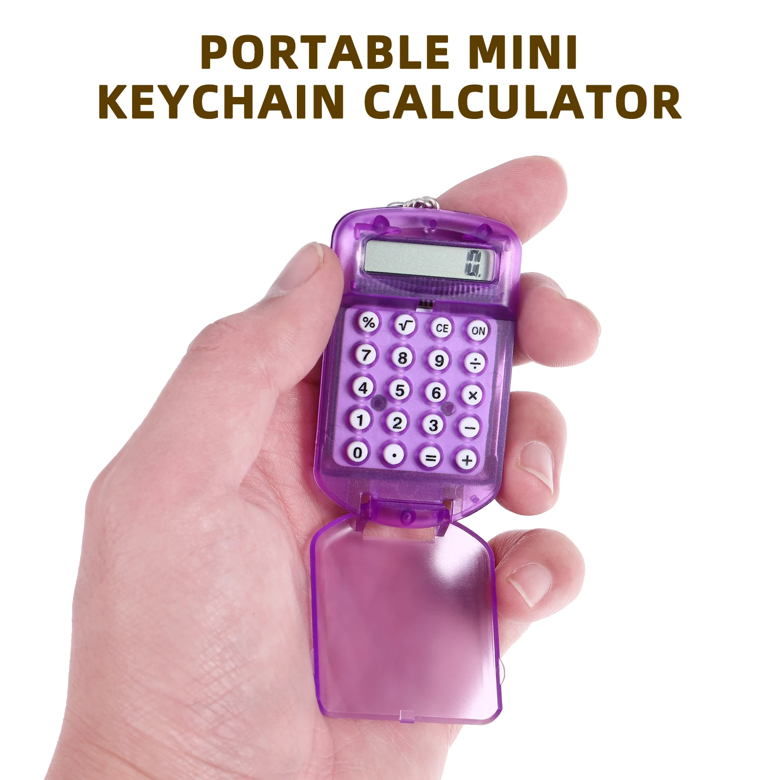 

3pcs Keychain Calculators Pocket Cartoon with Keychain 8 Digits Display Portable Pocket Calculator for Children Students School