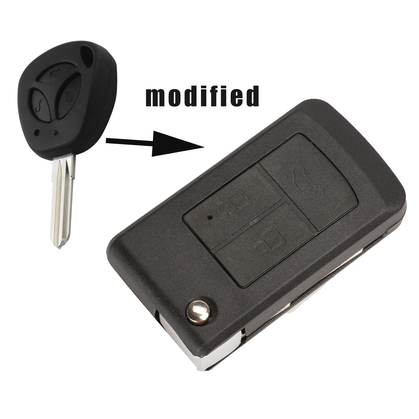 

JYQ флип-складной модифицированный чехол для дистанционного ключа автомобиля с 3 кнопками для LADA, корпус ключа, необрезанное пустое лезвие, сменный брелок без ключа, автомобильные чехлы