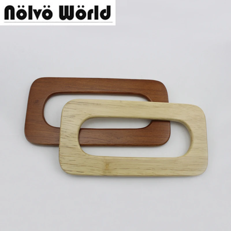 1 pair=2 pieces,20*10cm Solid Natural large wood handle for ladies crochet bag,DIY Bags Purse Big Rectangular Handle Accessories