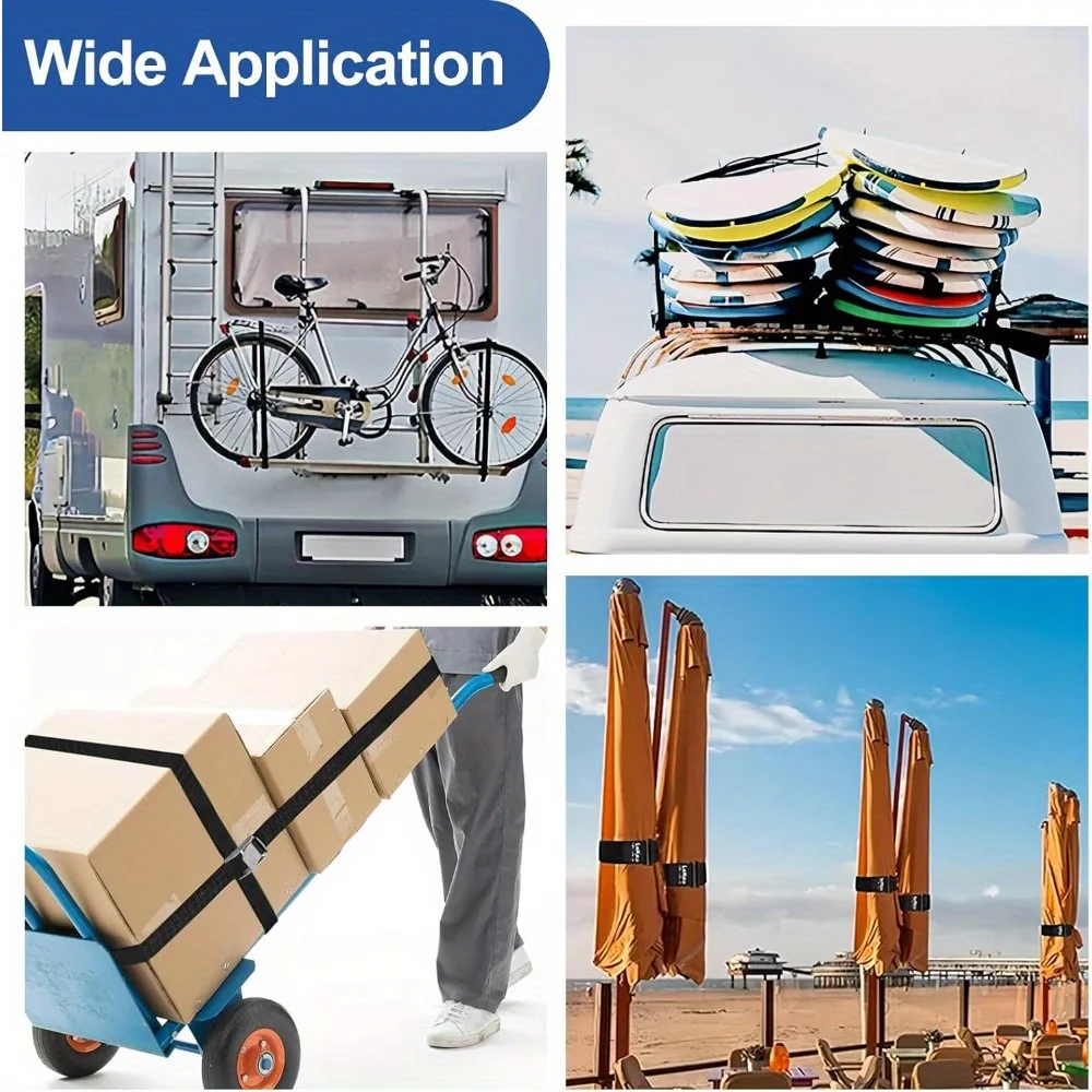 สายรัดแบบปลดเร็ว 5/10 เส้น ปรับระดับได้ ใช้สำหรับยึดและจัดการวัสดุ เหมาะสำหรับการขนส่งทางโลจิสติกส์