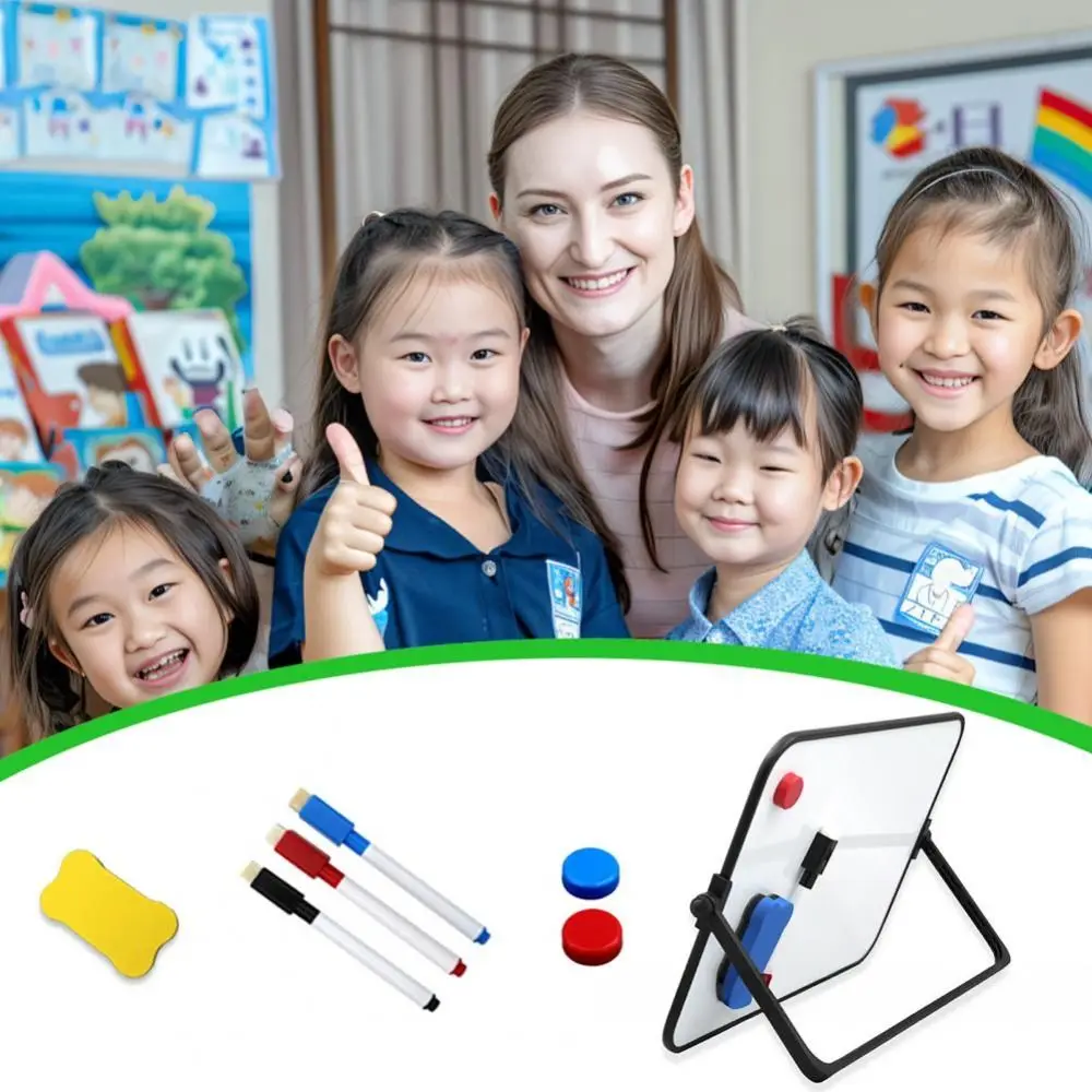New Erasable Dry Erase White Board Portable with Stand White Board Easel Double-Sided Magnetic Whiteboard Memo To Do List