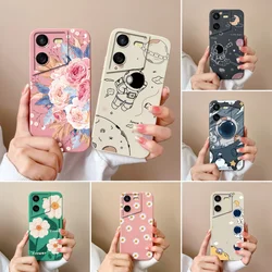 Case For Tecno Pova 5 Pro Floral Pilot Soft Liquid Silicone Camera Lens Protection Anti Drop Back Cover For Tecno Pova5 Pro Capa