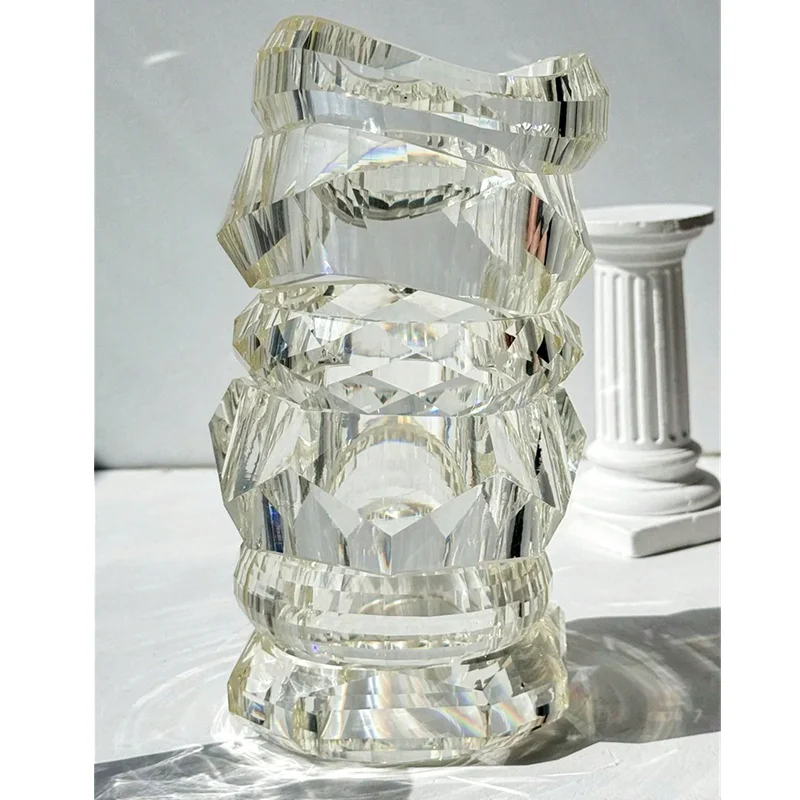 HUANZHI Neues asymmetrisches breites Vintage-Armband aus klarem Harz, einzigartige geometrische Sommer-Armreifen, Schmuck, Geschenk für Frauen