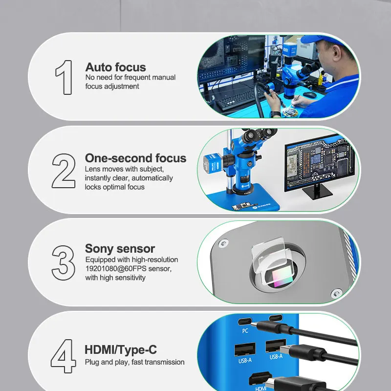 RELIFE MC3 Pro HD Microscope Camera One-second Auto Focus 1920*1080 Resolution No need for Frequent Manual Focus Adjustment