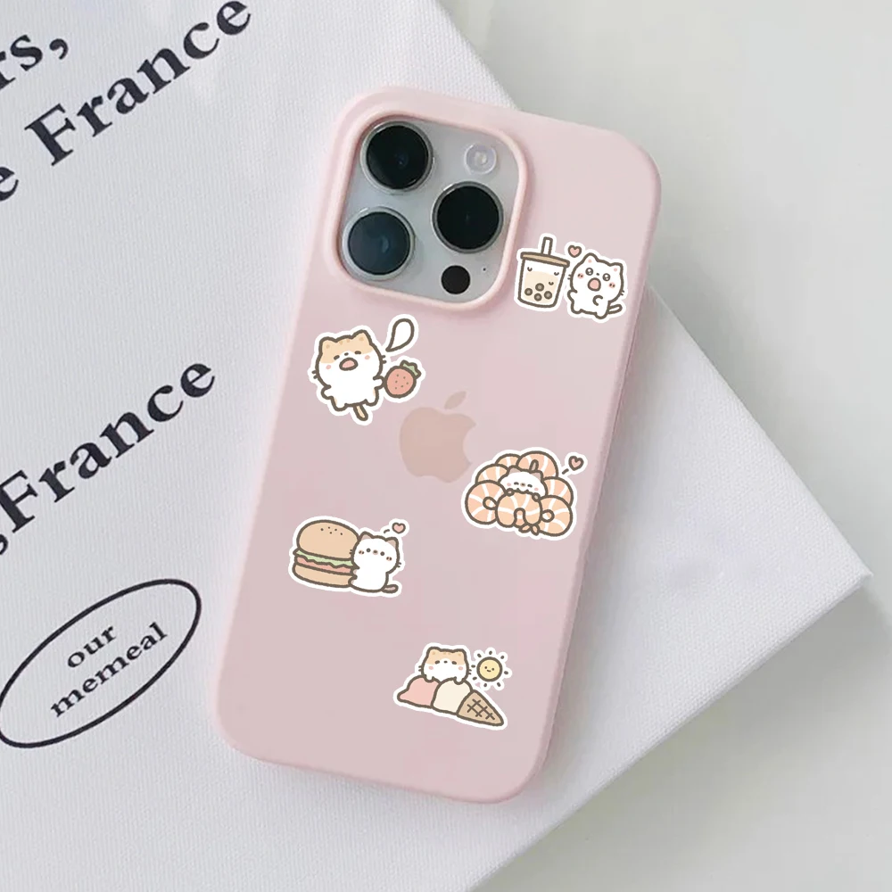 귀여운 만화 고메 새끼 고양이 스티커, 셀프 붙여넣기, 컴퓨터, 휴대폰 케이스 등 장식에 사용 가능, 40 개