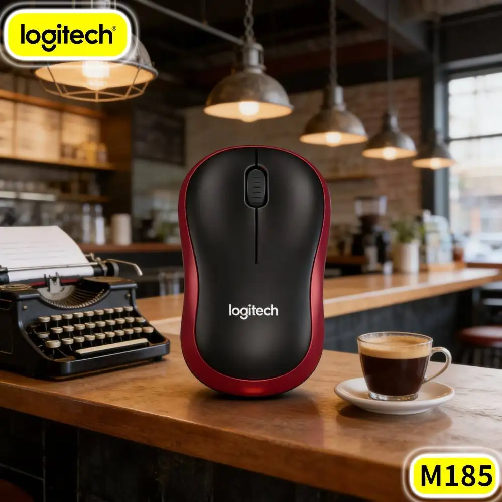 Logitech M185 Simple Appearance Dorm Computer Mouse Wireless Plain Style Auto Sleep For Student Gear
