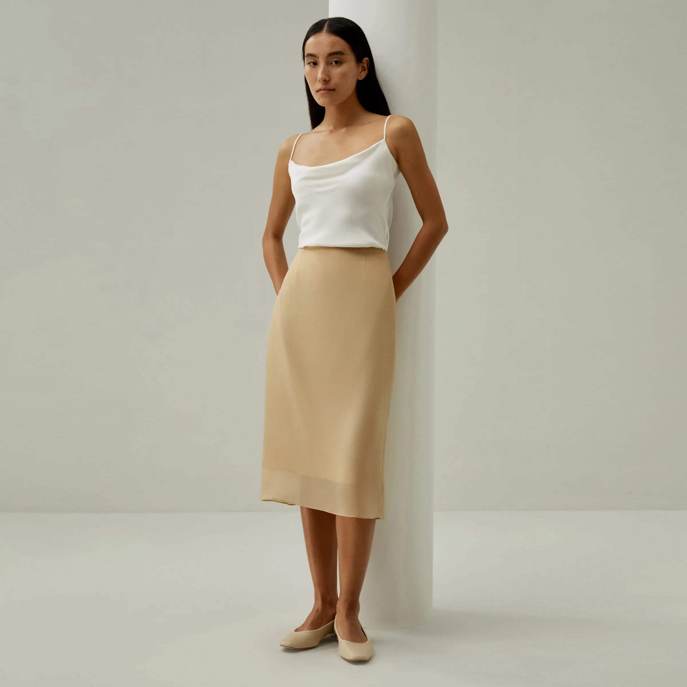 LILYSILK Tailored A-line Silk Skirt