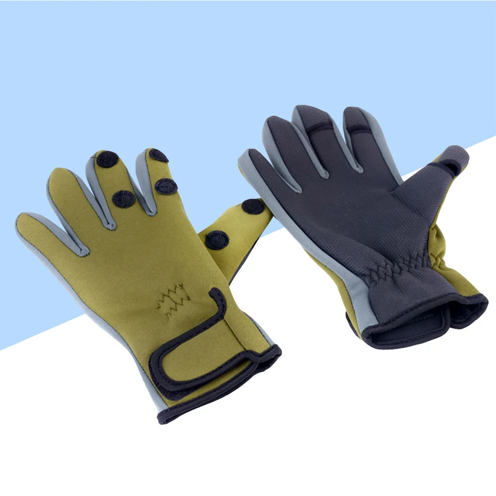 

Non-Slip Fishing Gloves Waterproof Warm Thicken Design Breathable Exposed 3-Finger Glove for Angling Riding Outdoor Sports (Xl,
