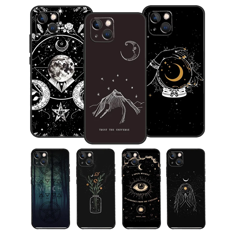 Witches Moon Witchy Mystery Totem Phone Case For iPhone 14 13 12 Mini 11 Pro Max SE 2020 6 7 8 Plus X XS Max XR Cover Shell