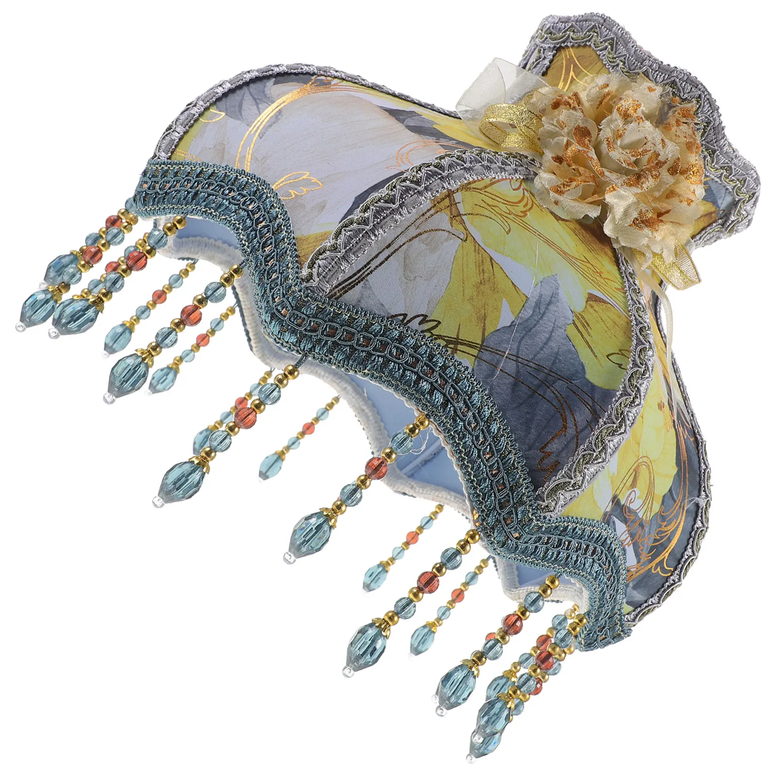

European Style Lampshade Fringe Bead Scallop Cloth Delicate Shades for Table Victorian Retro Lighting Accessories