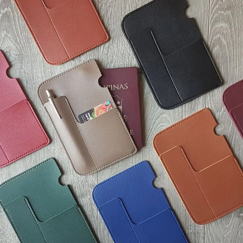 

Multiple Card Slots Passport Holder Wallet PU Leather Ultra-thin Portable Passport Bag Multi-card Holders Solid Color