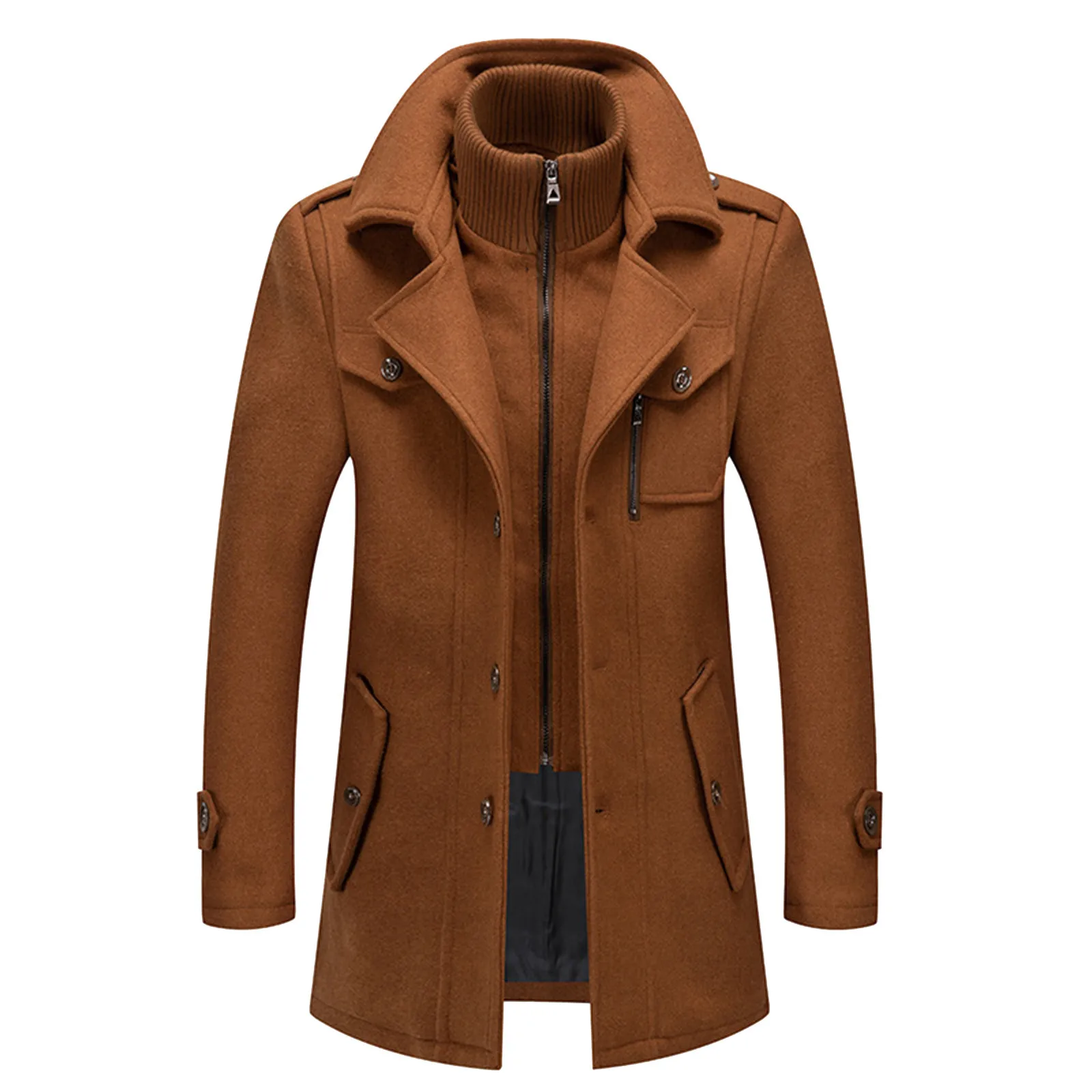 Men Cashmere Trench Coats Winter Jackets Overcoats Wool Blends High Quality New Winter Coats Male Business Casual Trench Coats