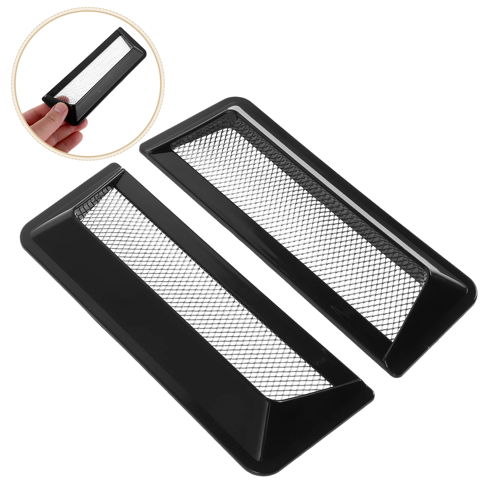 

1 Pair Car Hood Vents Decoration Sticker Side Air Vent Cover Self-Adhesive Universal Fit Durable Abs Material Easy Installation