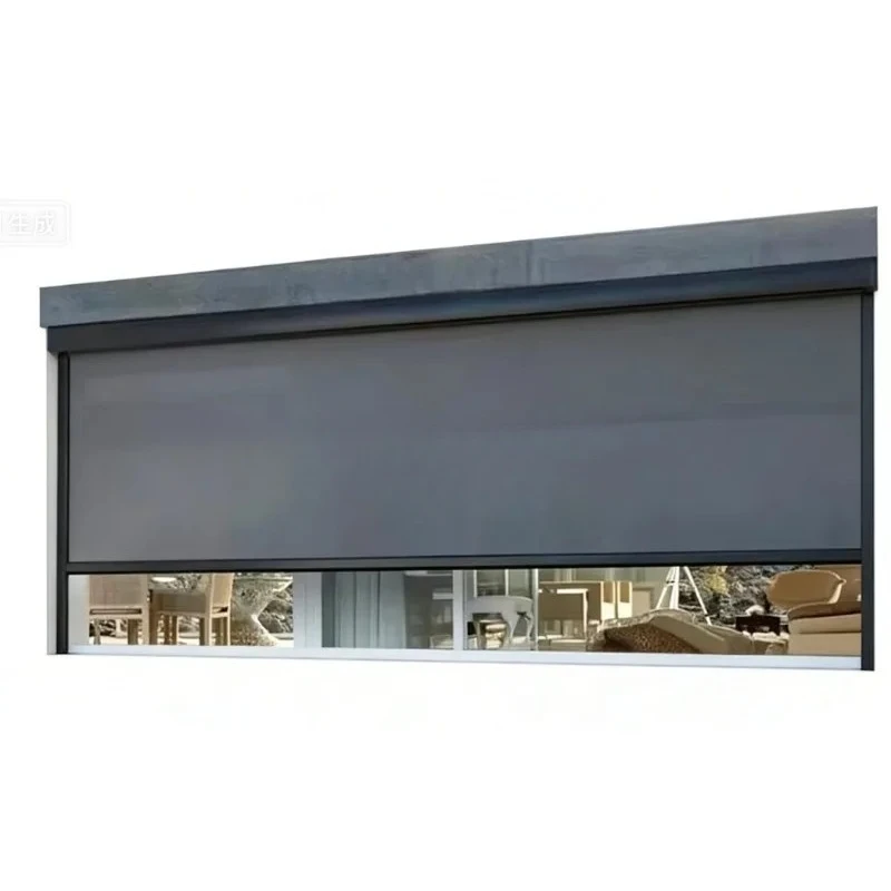 Modern Motorized Windproof Zip Track Vertical Curtains Indoor Outdoor Roller Blind For Window Waterproof UV Protection Heavy Dut
