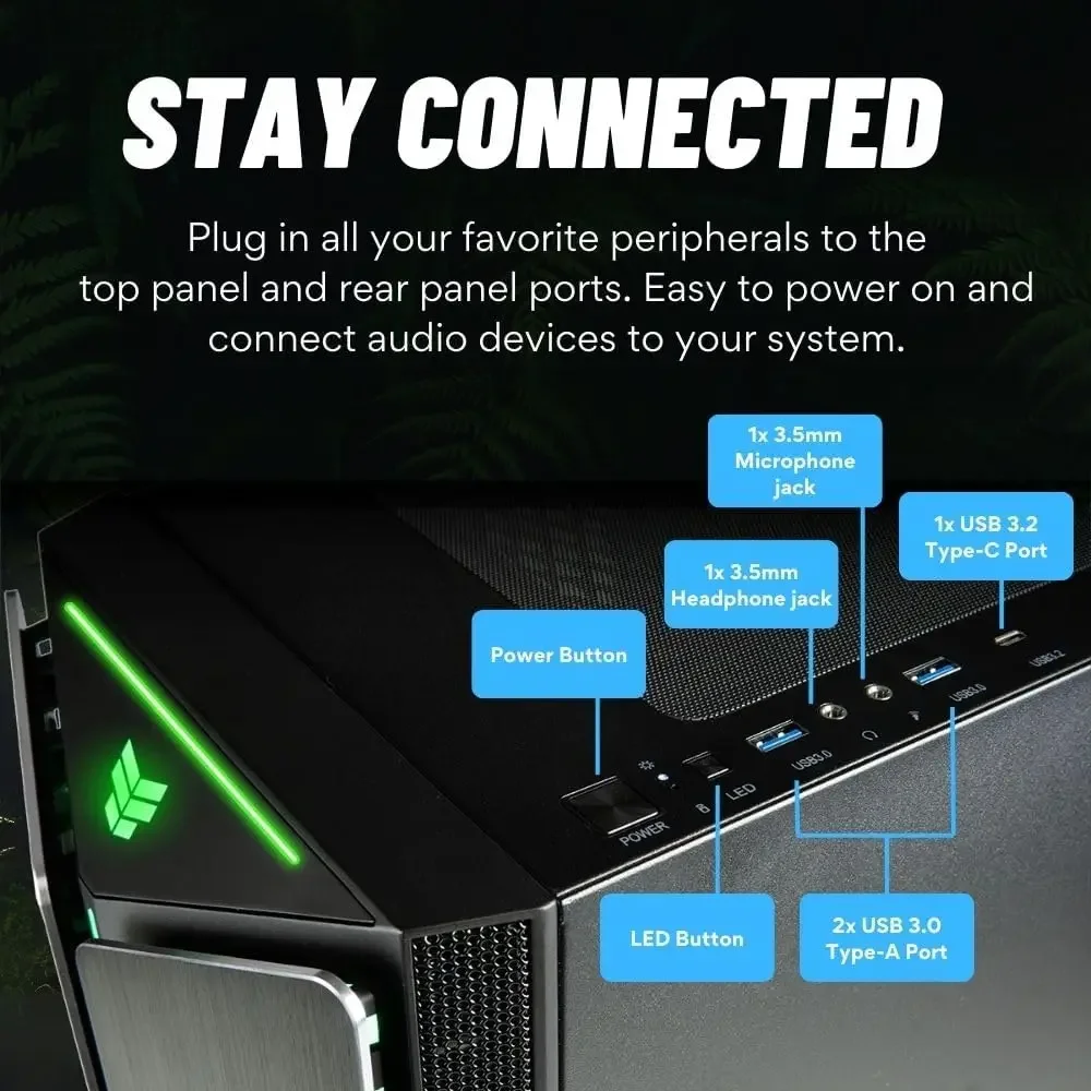 Игровой настольный ПК Mantis V2 с RTX 5090, 24-ядерным процессором Ultra 7 265KF, 32 ГБ оперативной памяти DDR5, SSD на 2 ТБ Gen4, 240-мм жидкостным охлаждением и Windows