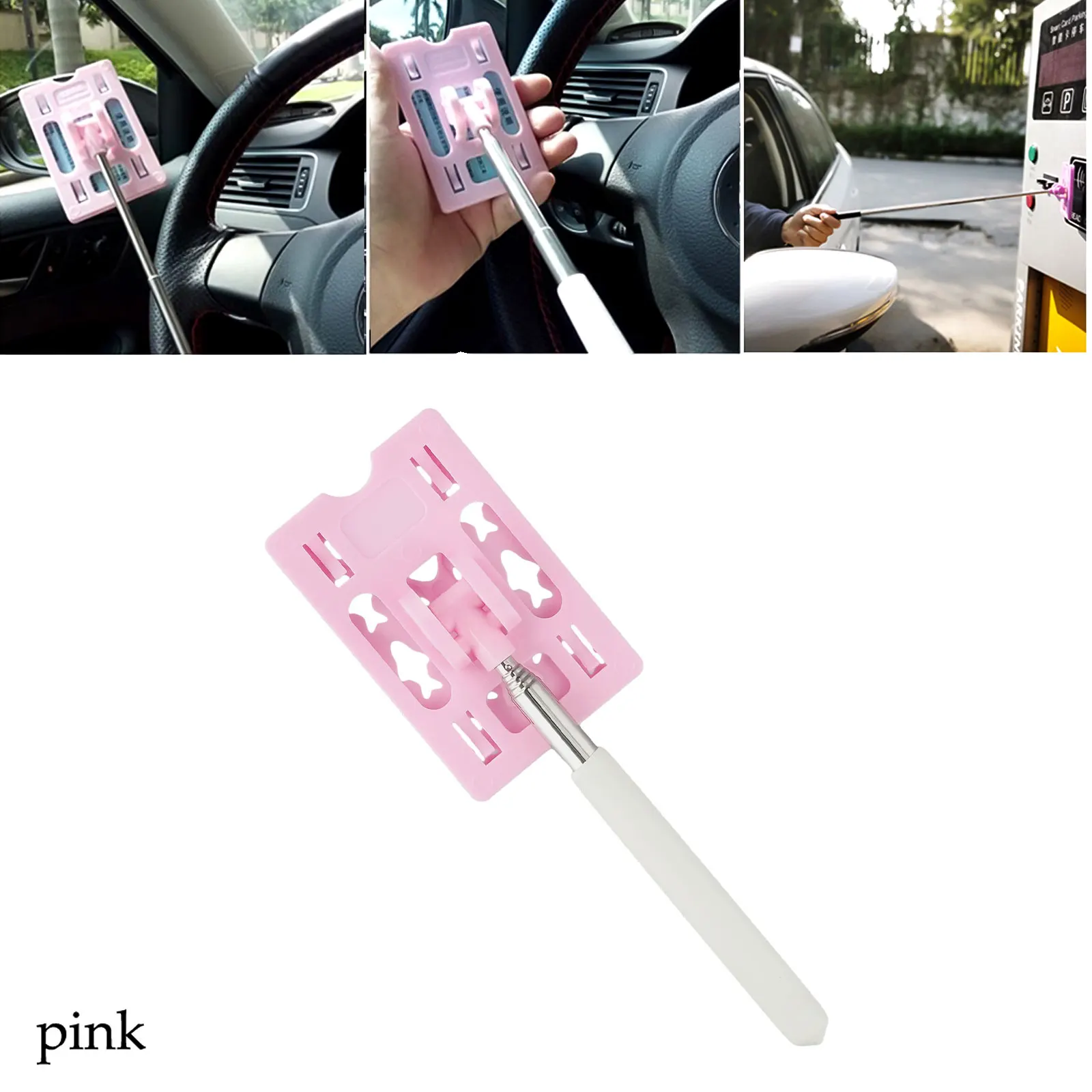 Touch n Go Toll Card Holder with Adjustable Length and Secure Card Lock for Easy Access and Protection of Vehicle Surfaces