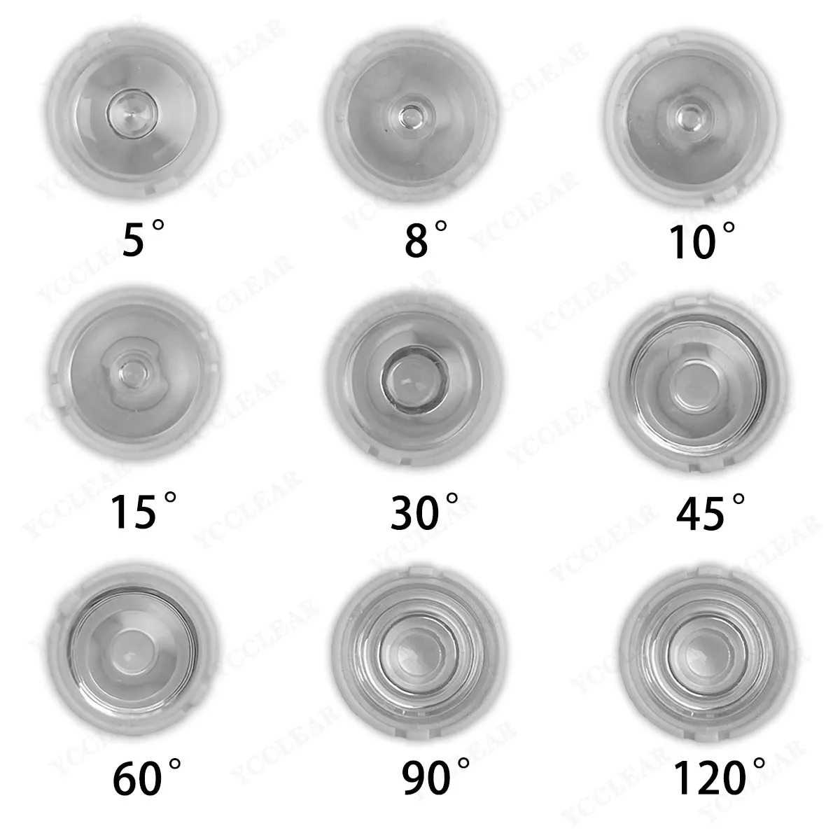 10 sztuk wysokiej mocy 1W 3W 5W obiektyw LED 5/10/15/30/45/60/90/120 stopni kolimator odblaskowy 20MM PMMA akrylowa soczewka optyczna