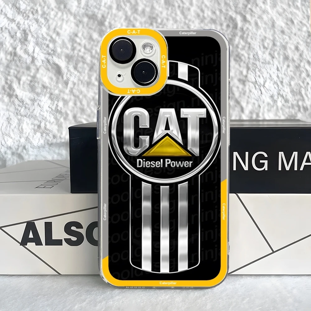 Caterpillar Dozer Logo phone  Case For iPhone 15 14 13 12 11 Pro Max Mini XS X XR SE 7 8 Plus Soft Angel Eyes Cover