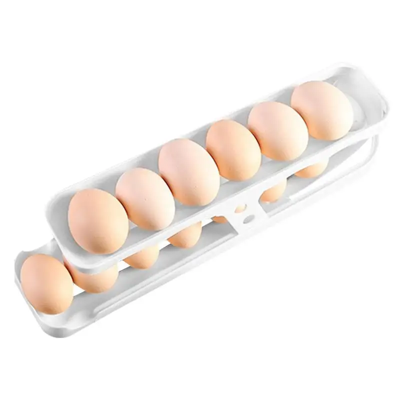 Egg Slide Organizer Household Egg Rolling Storage Box Egg Storage Supplies With Smooth Appearance For Cabinet Countertop