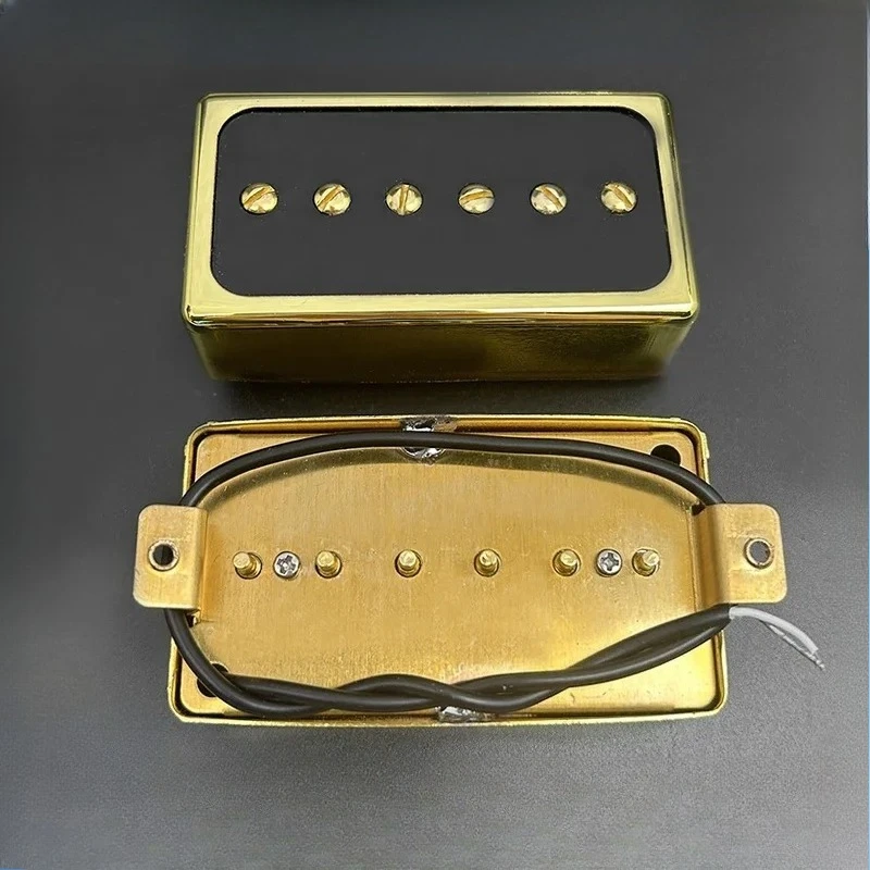 

New Gold Cover P90 Style Electric Guitar Pickup Humbucker Size Single Coil Pickup Neck and Bridge Guitar Parts and Accessories