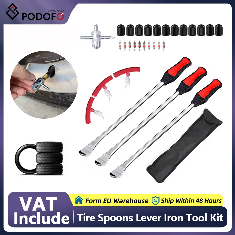 Podofo 29pcs strumento di manutenzione dei pneumatici per la riparazione di auto moto bici smontagomme professionale leve strumento cucchiaio Set
