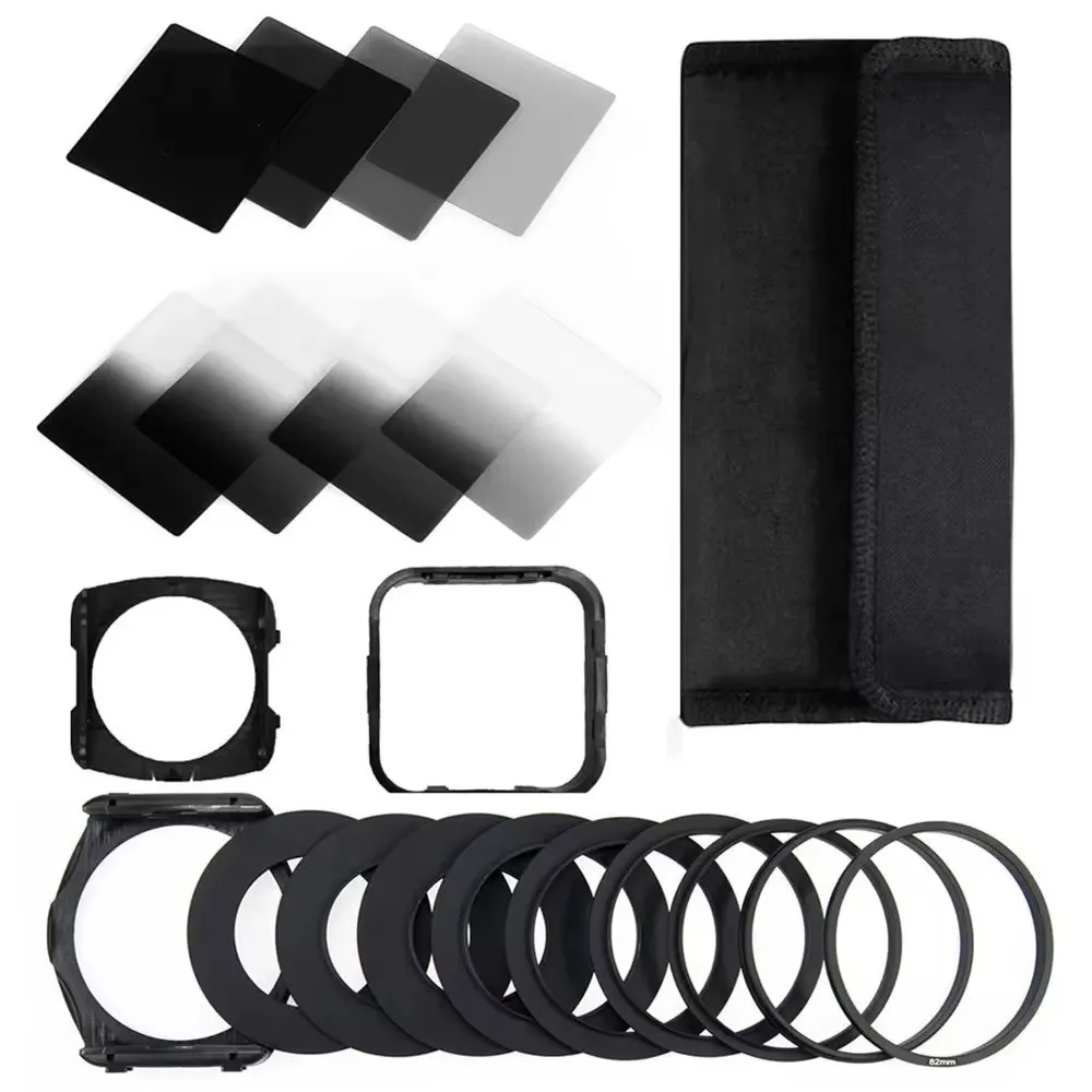 Walkingway Polarizing Filter Cokin P Series Filter Holder ND 2 4 8 16 Square Gradient Filter Camera Hood Adapter Rings for DSLR