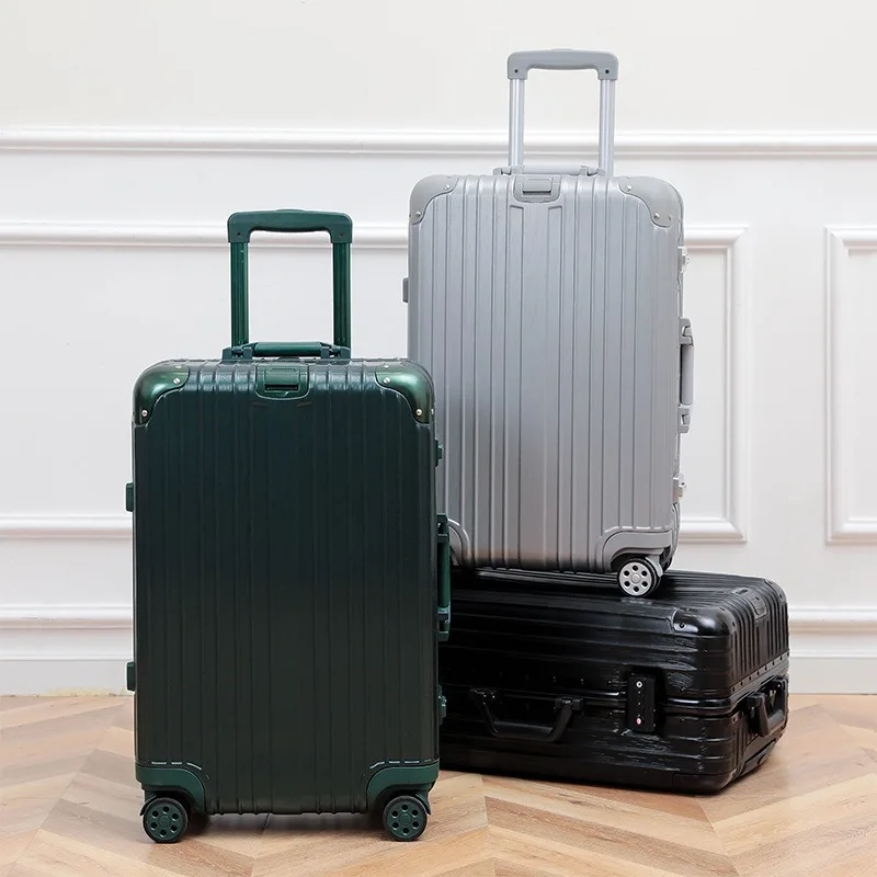 aluminum frame trolley case, sturdy suitcase, female universal wheel boarding password case.