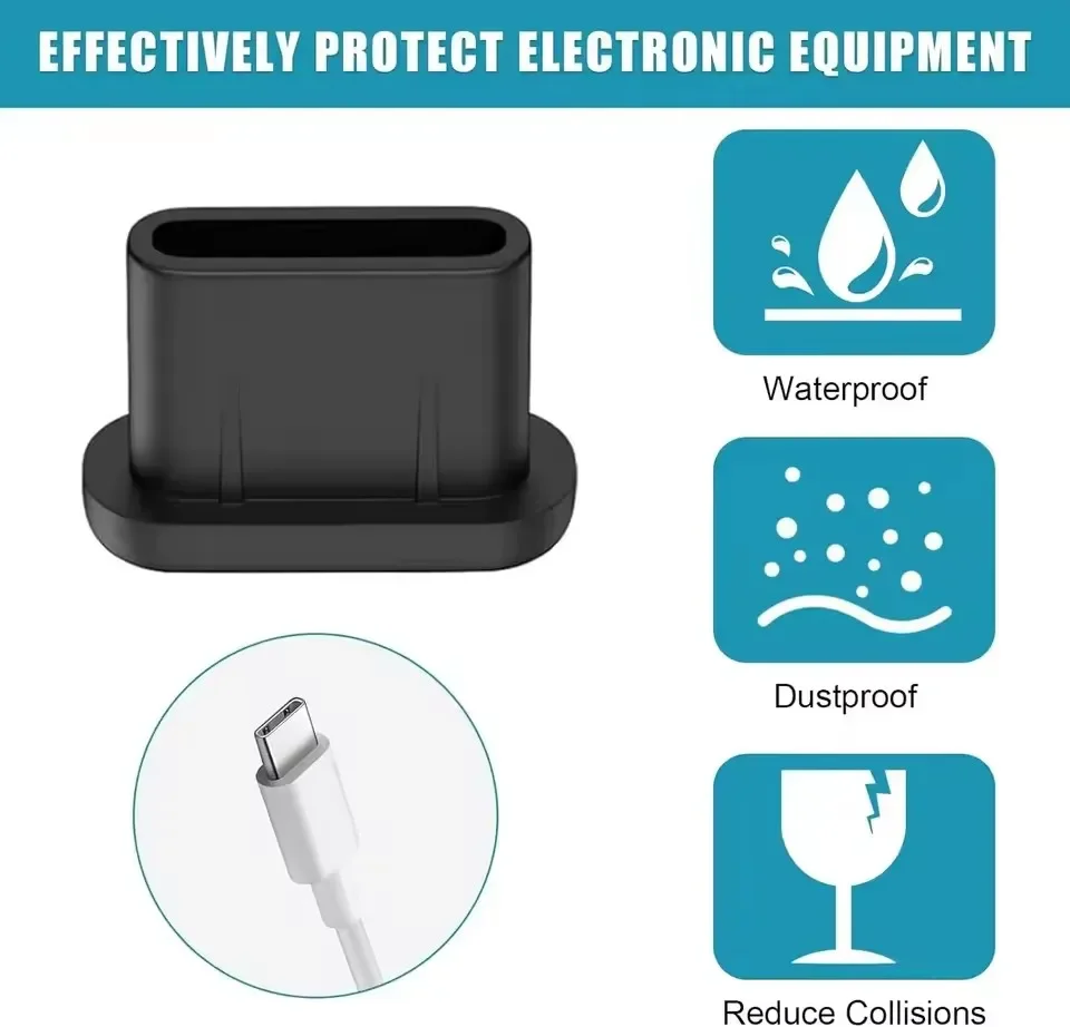 Silicone Dust Plugs Type C Charging Port Protector Stopper Cap Cover for Iphone 16 15 Pro Max 16 15 Plus Samsung Anti-Dust Plug view 5