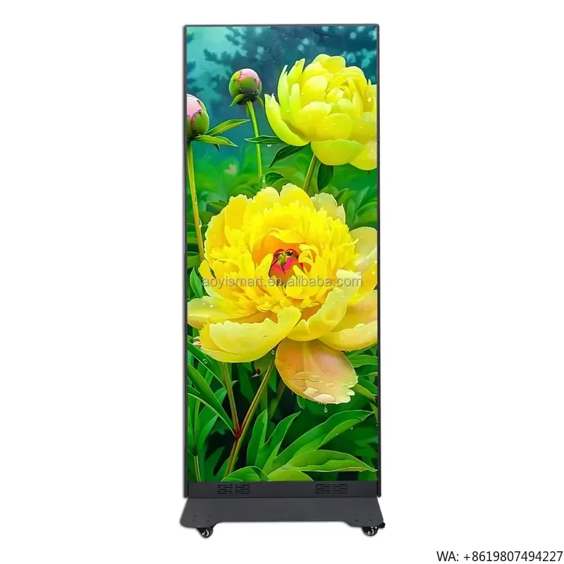 HDR Image Quality High Contrast Seamless Structure Anti-Glare Coating for Indoor Poster LED Display Totem LED Screen