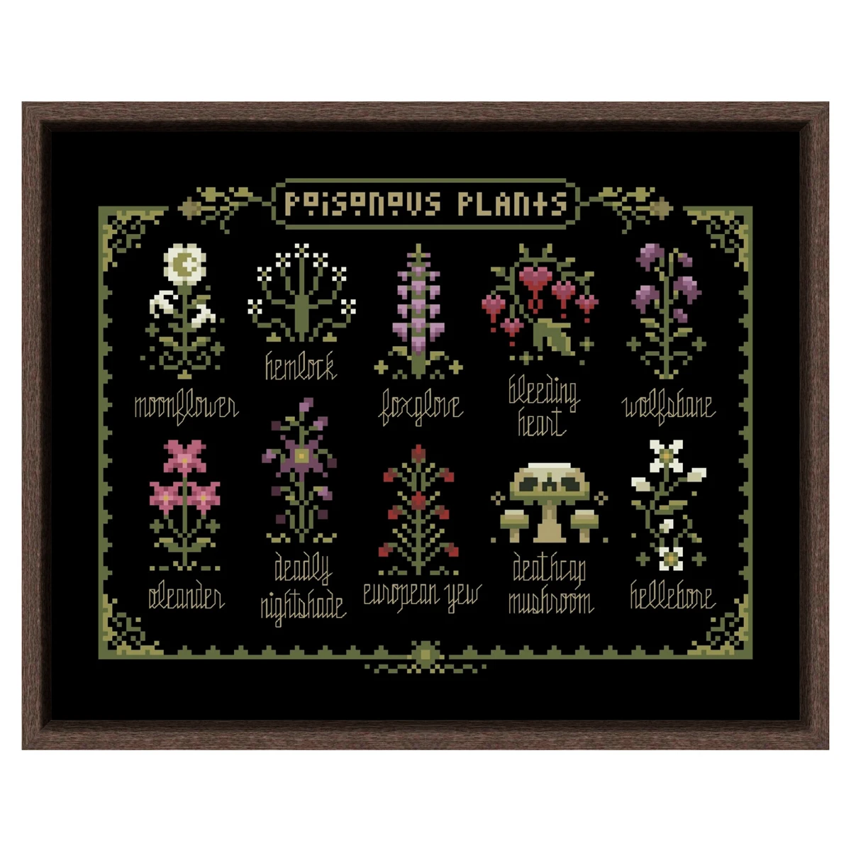 Poisonous Plants zestaw do haftu krzyżykowego Halloween kreskówka 18ct 14ct 11ct czarny haft na płótnie DIY