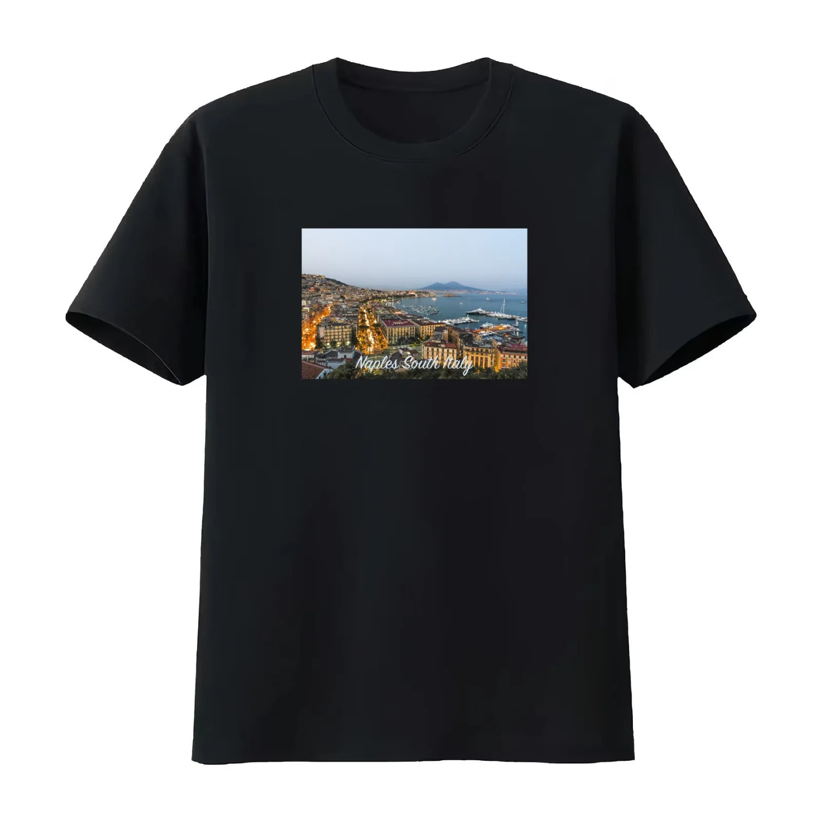 Naples South Italy T-Shirt Summer Casual Cotton Tee Oversized Streetwear Tops Vintage Graphic Print Loose Fit Short Sleeve