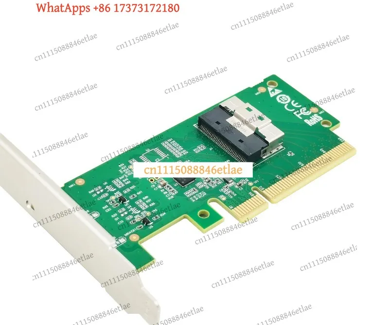 PCIe 4.0 x8 to SlimSAS SFF-8654 x8 NVMe Adapter Card, High Speed Data Transfer Expansion Card for Server Workstation Storage